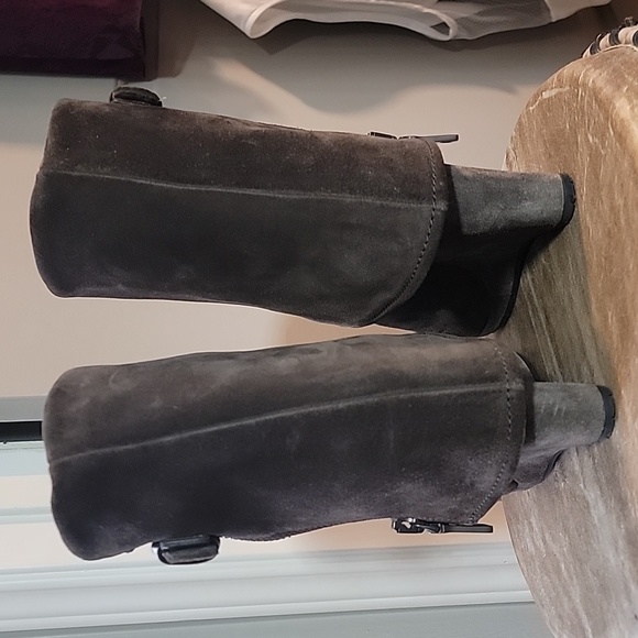 Prada Moto Fold Over Wedge Ankle Boots - Picture 5 of 5